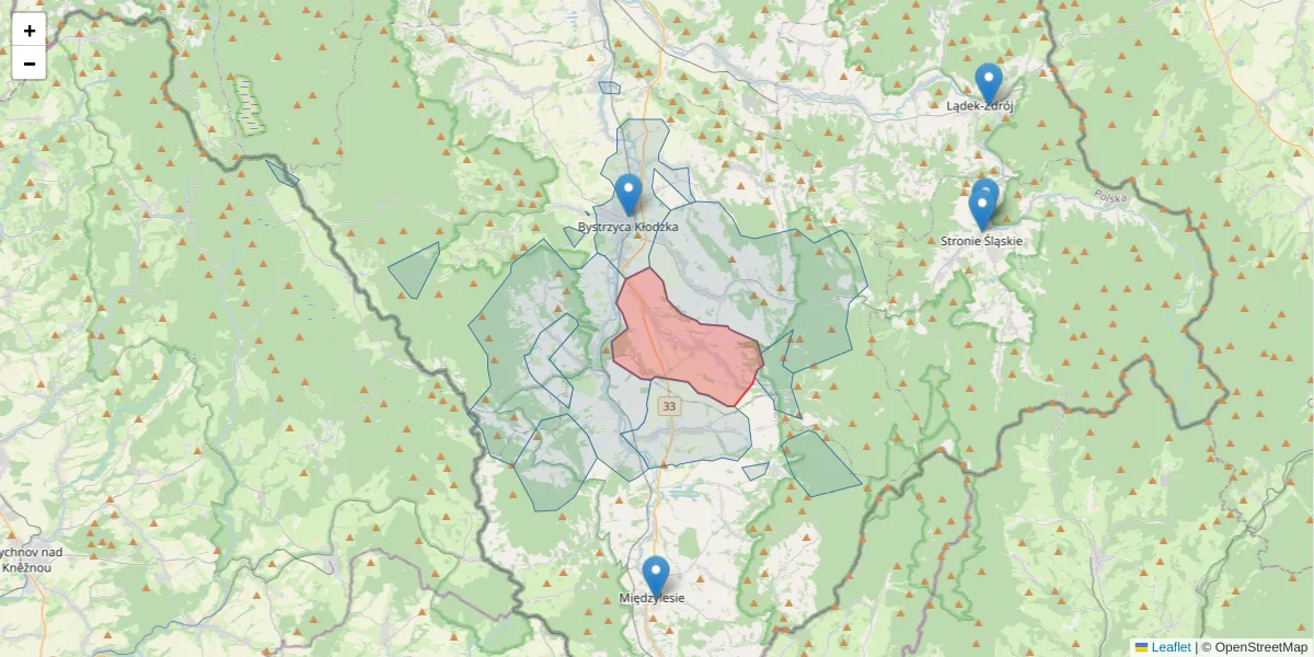 Szczegółowa mapa kodu pocztowego 57-513 z granicami, sąsiednimi kodami pocztowymi i urzędami pocztowymi