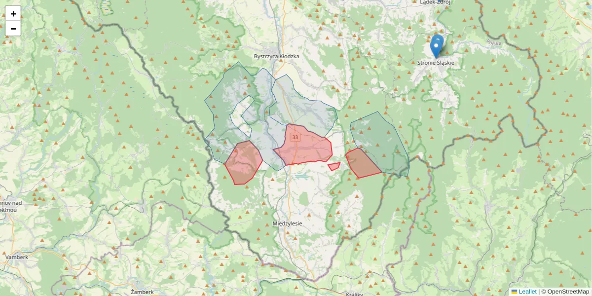 Szczegółowa mapa kodu pocztowego 57-522 z granicami, sąsiednimi kodami pocztowymi i urzędami pocztowymi