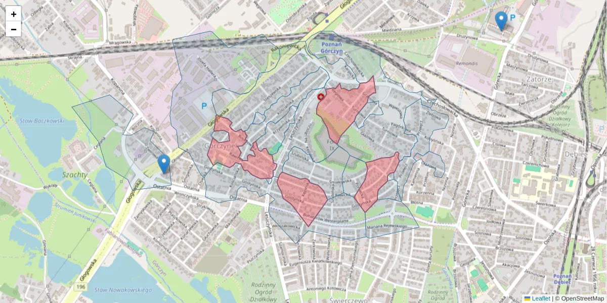 Szczegółowa mapa kodu pocztowego 60-113 z granicami, sąsiednimi kodami pocztowymi i urzędami pocztowymi