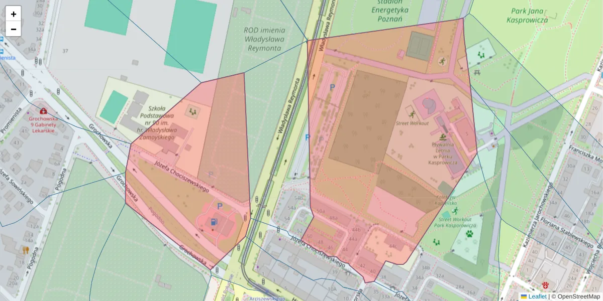 Szczegółowa mapa kodu pocztowego 60-259 z granicami, sąsiednimi kodami pocztowymi i urzędami pocztowymi