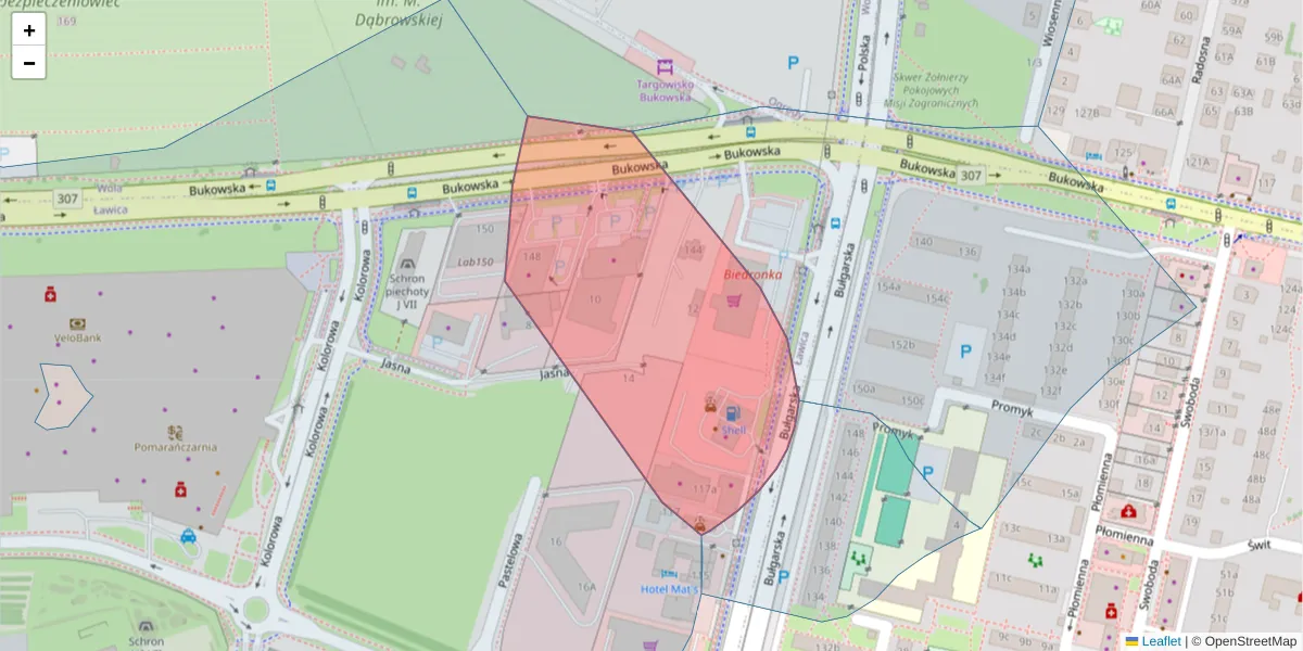 Szczegółowa mapa kodu pocztowego 60-378 z granicami, sąsiednimi kodami pocztowymi i urzędami pocztowymi
