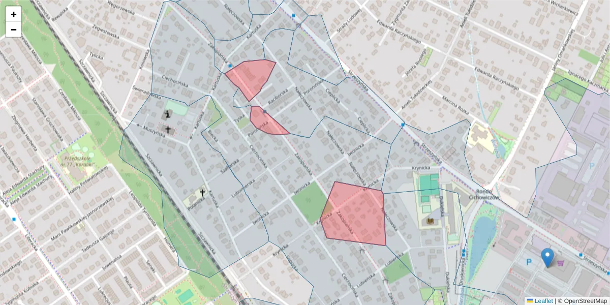 Szczegółowa mapa kodu pocztowego 60-467 z granicami, sąsiednimi kodami pocztowymi i urzędami pocztowymi