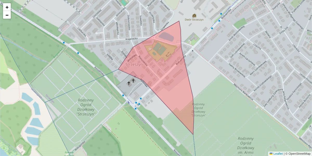 Szczegółowa mapa kodu pocztowego 60-468 z granicami, sąsiednimi kodami pocztowymi i urzędami pocztowymi