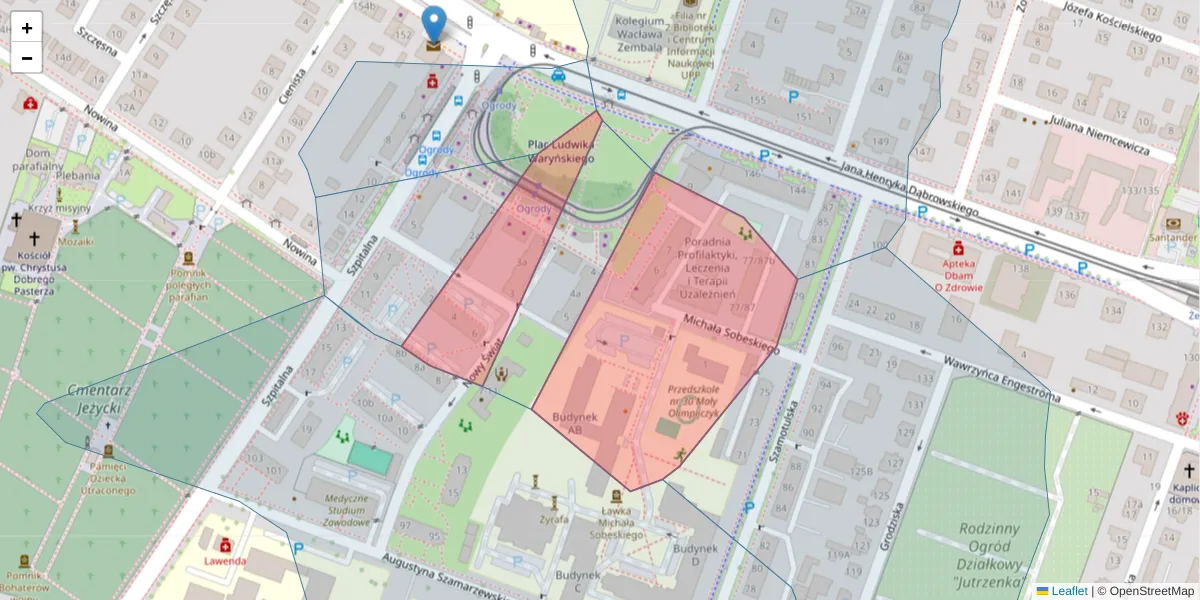 Szczegółowa mapa kodu pocztowego 60-578 z granicami, sąsiednimi kodami pocztowymi i urzędami pocztowymi