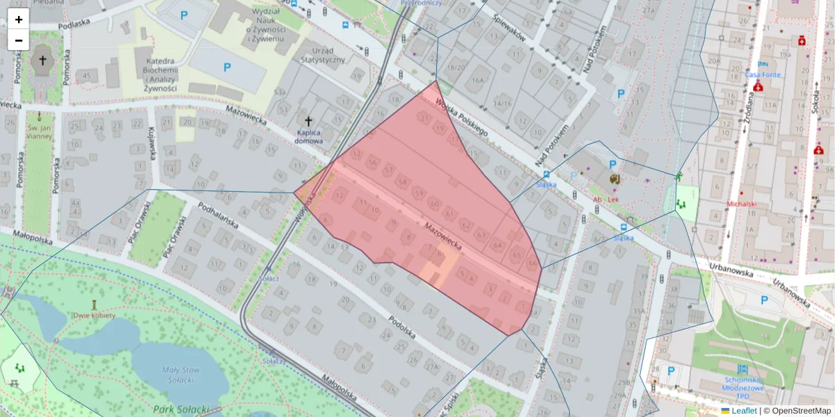 Szczegółowa mapa kodu pocztowego 60-617 z granicami, sąsiednimi kodami pocztowymi i urzędami pocztowymi