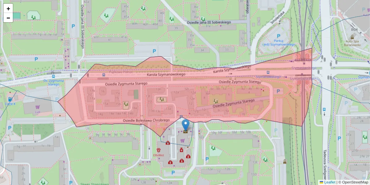 Szczegółowa mapa kodu pocztowego 60-684 z granicami, sąsiednimi kodami pocztowymi i urzędami pocztowymi