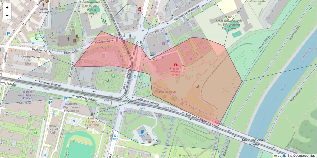 Szczegółowa mapa kodu pocztowego 60-846 z granicami, sąsiednimi kodami pocztowymi i urzędami pocztowymi