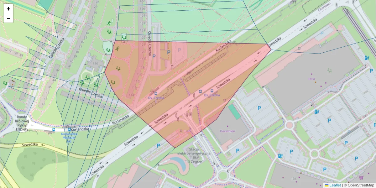 Szczegółowa mapa kodu pocztowego 61-291 z granicami, sąsiednimi kodami pocztowymi i urzędami pocztowymi