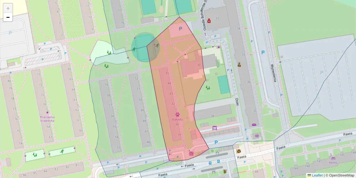 Szczegółowa mapa kodu pocztowego 61-385 z granicami, sąsiednimi kodami pocztowymi i urzędami pocztowymi