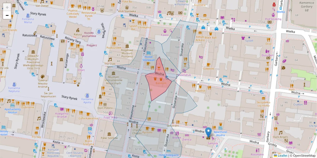 Szczegółowa mapa kodu pocztowego 61-776 z granicami, sąsiednimi kodami pocztowymi i urzędami pocztowymi