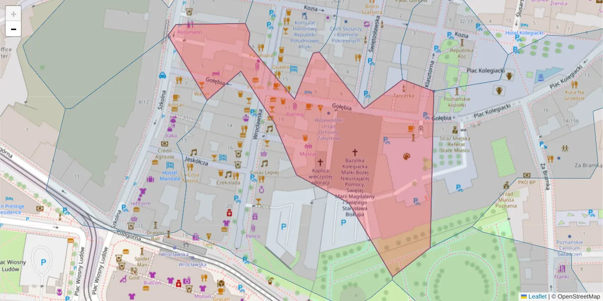 Szczegółowa mapa kodu pocztowego 61-834 z granicami, sąsiednimi kodami pocztowymi i urzędami pocztowymi