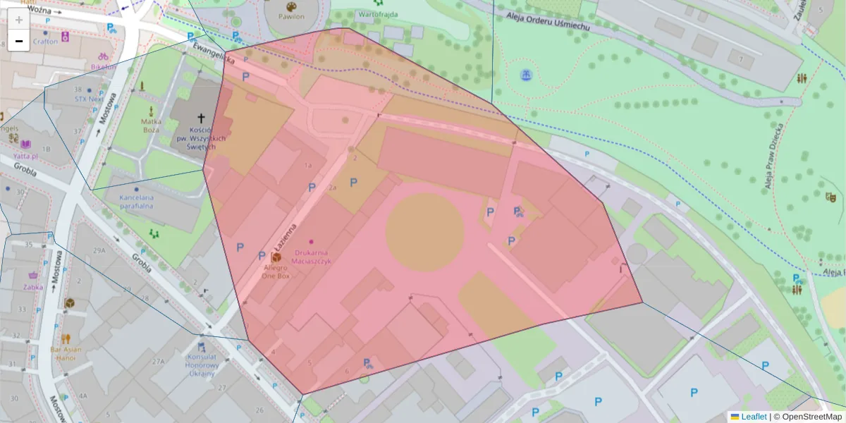 Szczegółowa mapa kodu pocztowego 61-857 z granicami, sąsiednimi kodami pocztowymi i urzędami pocztowymi