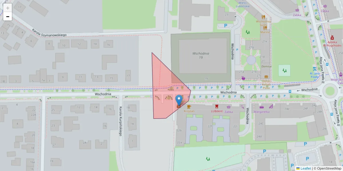 Szczegółowa mapa kodu pocztowego 62-031 z granicami, sąsiednimi kodami pocztowymi i urzędami pocztowymi