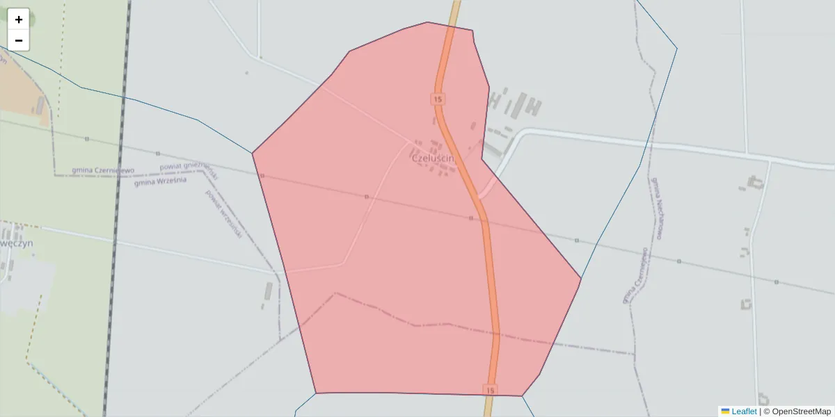 Szczegółowa mapa kodu pocztowego 62-242 z granicami, sąsiednimi kodami pocztowymi i urzędami pocztowymi