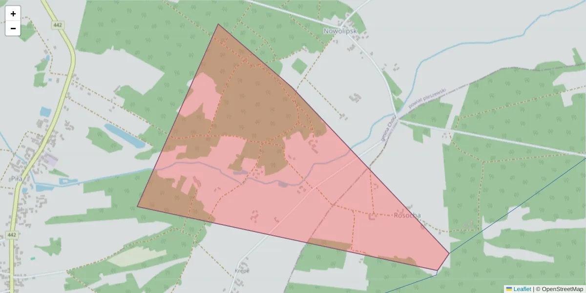 Szczegółowa mapa kodu pocztowego 62-313 z granicami, sąsiednimi kodami pocztowymi i urzędami pocztowymi