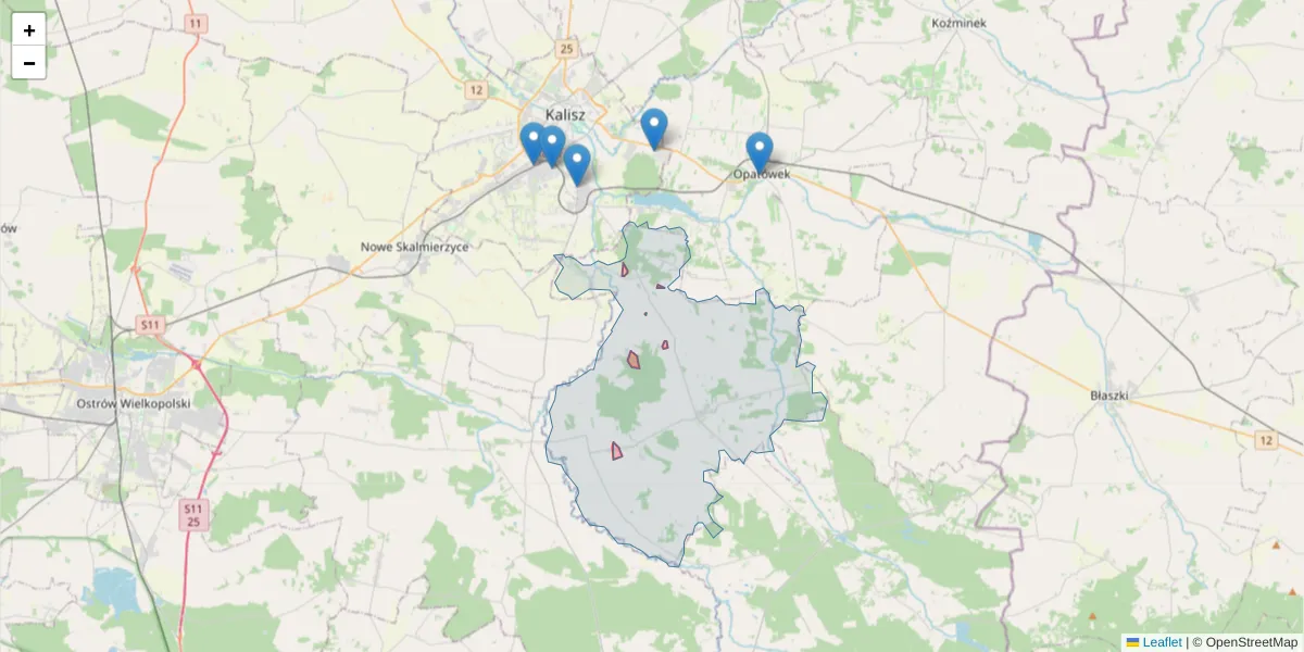Szczegółowa mapa kodu pocztowego 62-782 z granicami, sąsiednimi kodami pocztowymi i urzędami pocztowymi