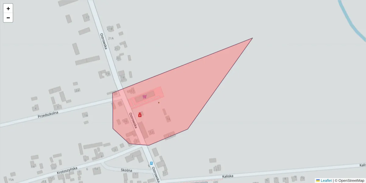 Szczegółowa mapa kodu pocztowego 63-441 z granicami, sąsiednimi kodami pocztowymi i urzędami pocztowymi