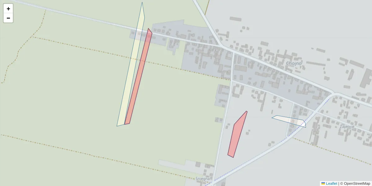 Szczegółowa mapa kodu pocztowego 69-921 z granicami, sąsiednimi kodami pocztowymi i urzędami pocztowymi