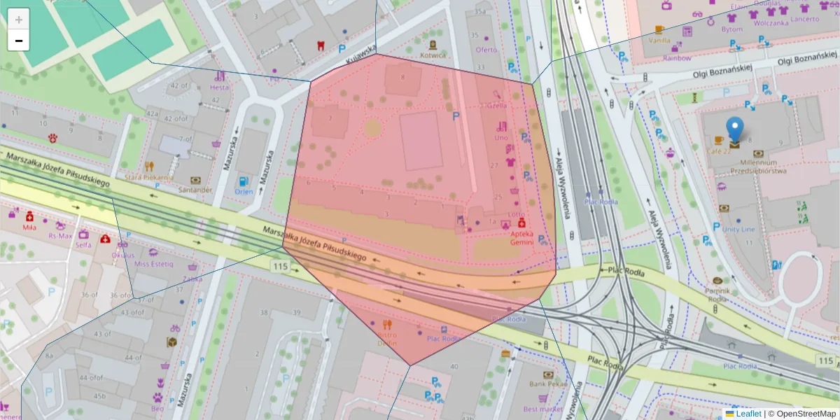 Szczegółowa mapa kodu pocztowego 70-420 z granicami, sąsiednimi kodami pocztowymi i urzędami pocztowymi