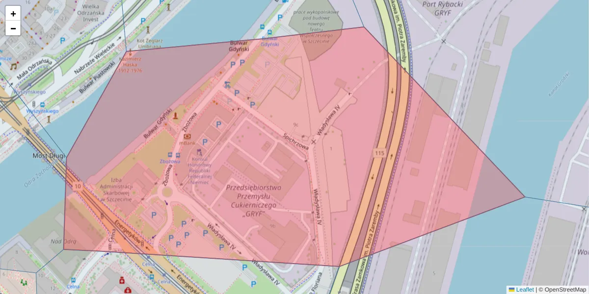 Szczegółowa mapa kodu pocztowego 70-653 z granicami, sąsiednimi kodami pocztowymi i urzędami pocztowymi