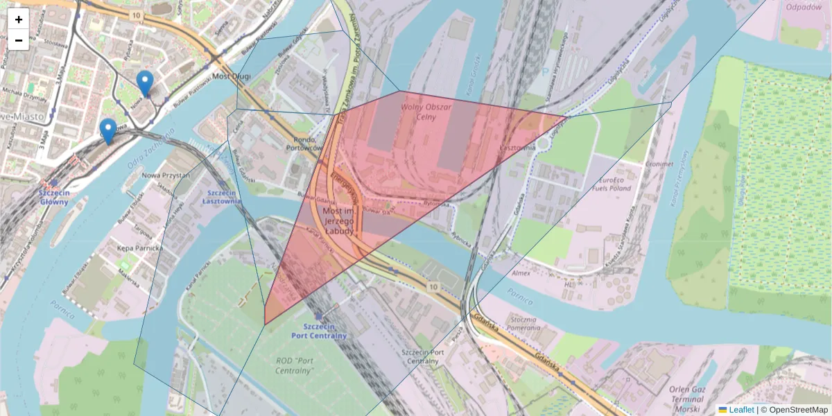 Szczegółowa mapa kodu pocztowego 70-656 z granicami, sąsiednimi kodami pocztowymi i urzędami pocztowymi