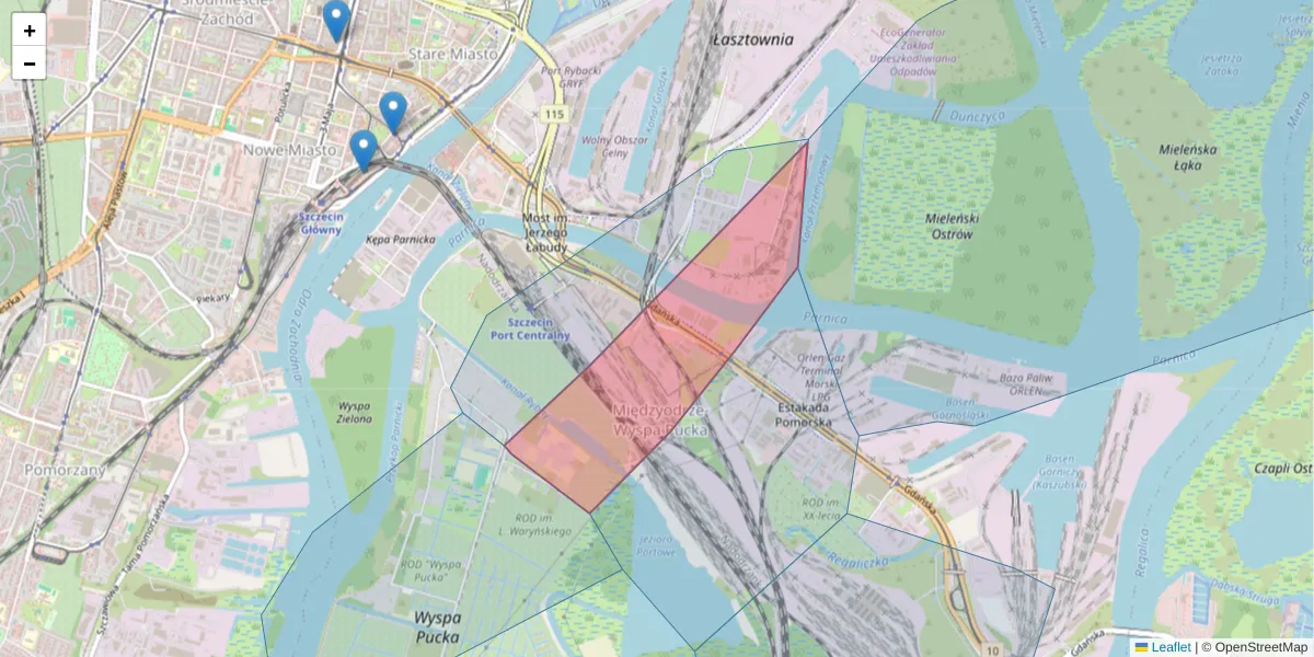 Szczegółowa mapa kodu pocztowego 70-663 z granicami, sąsiednimi kodami pocztowymi i urzędami pocztowymi