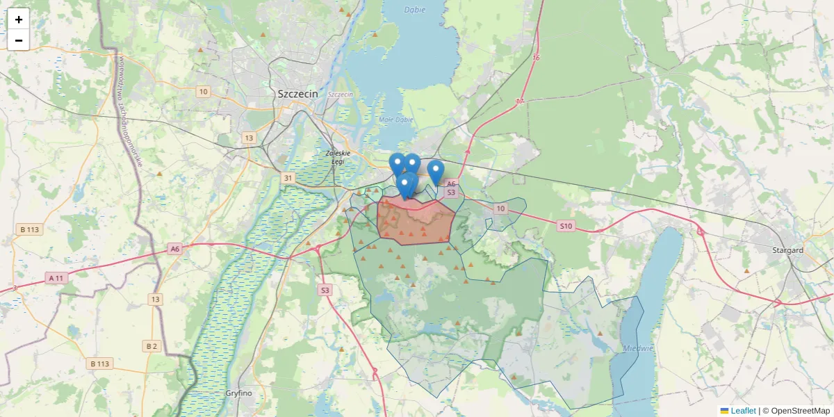 Szczegółowa mapa kodu pocztowego 70-781 z granicami, sąsiednimi kodami pocztowymi i urzędami pocztowymi