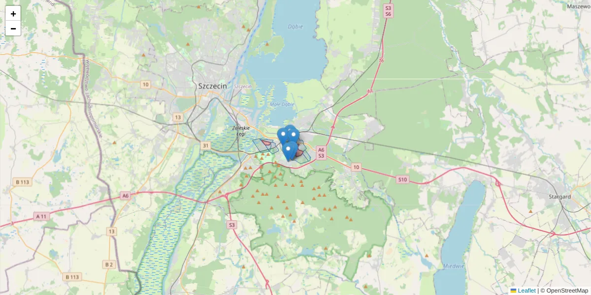 Szczegółowa mapa kodu pocztowego 70-786 z granicami, sąsiednimi kodami pocztowymi i urzędami pocztowymi