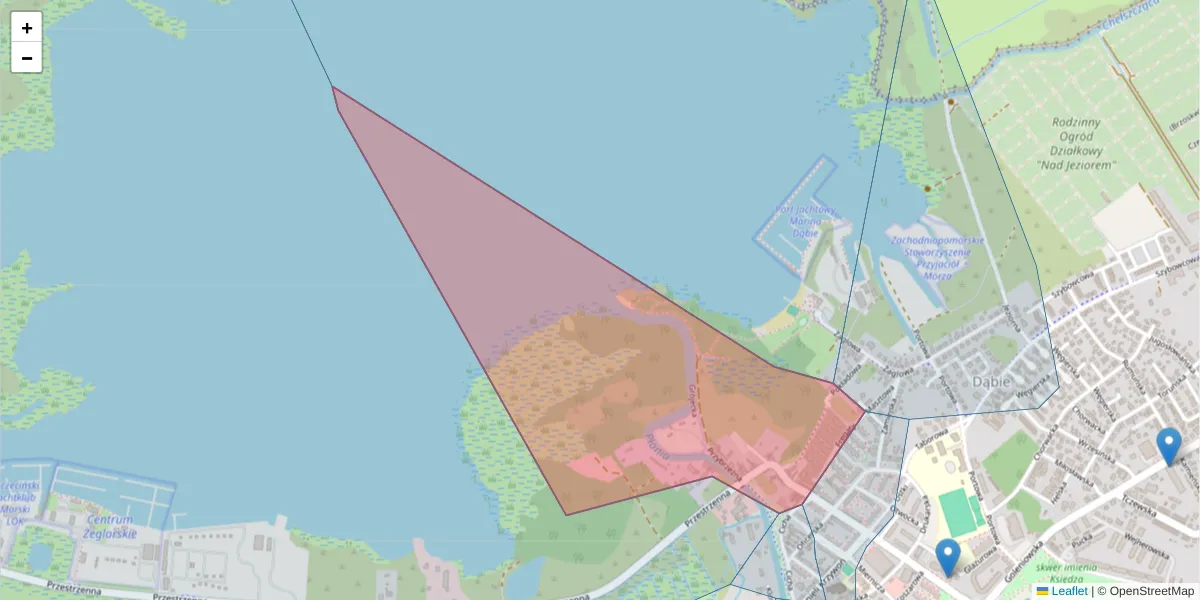 Szczegółowa mapa kodu pocztowego 70-801 z granicami, sąsiednimi kodami pocztowymi i urzędami pocztowymi