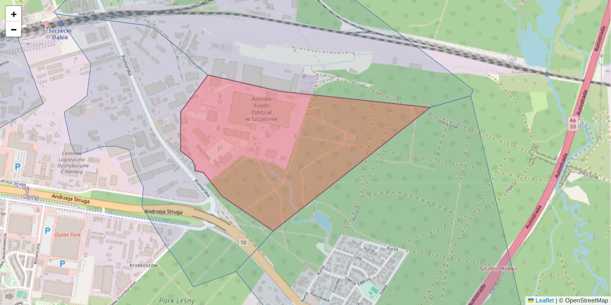 Szczegółowa mapa kodu pocztowego 70-815 z granicami, sąsiednimi kodami pocztowymi i urzędami pocztowymi