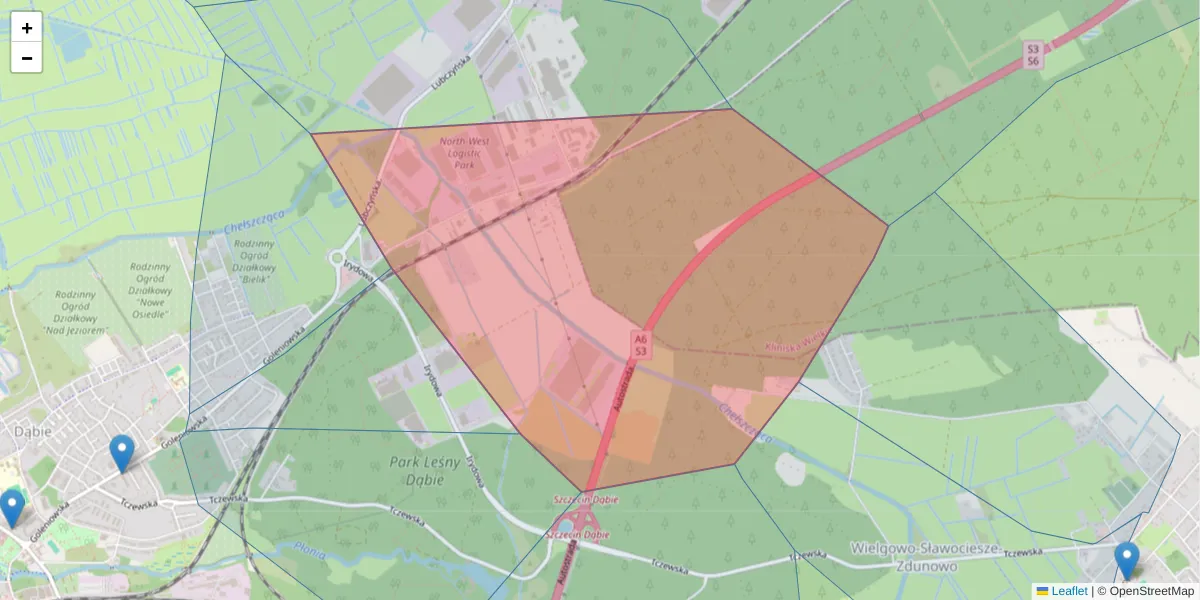 Szczegółowa mapa kodu pocztowego 70-847 z granicami, sąsiednimi kodami pocztowymi i urzędami pocztowymi