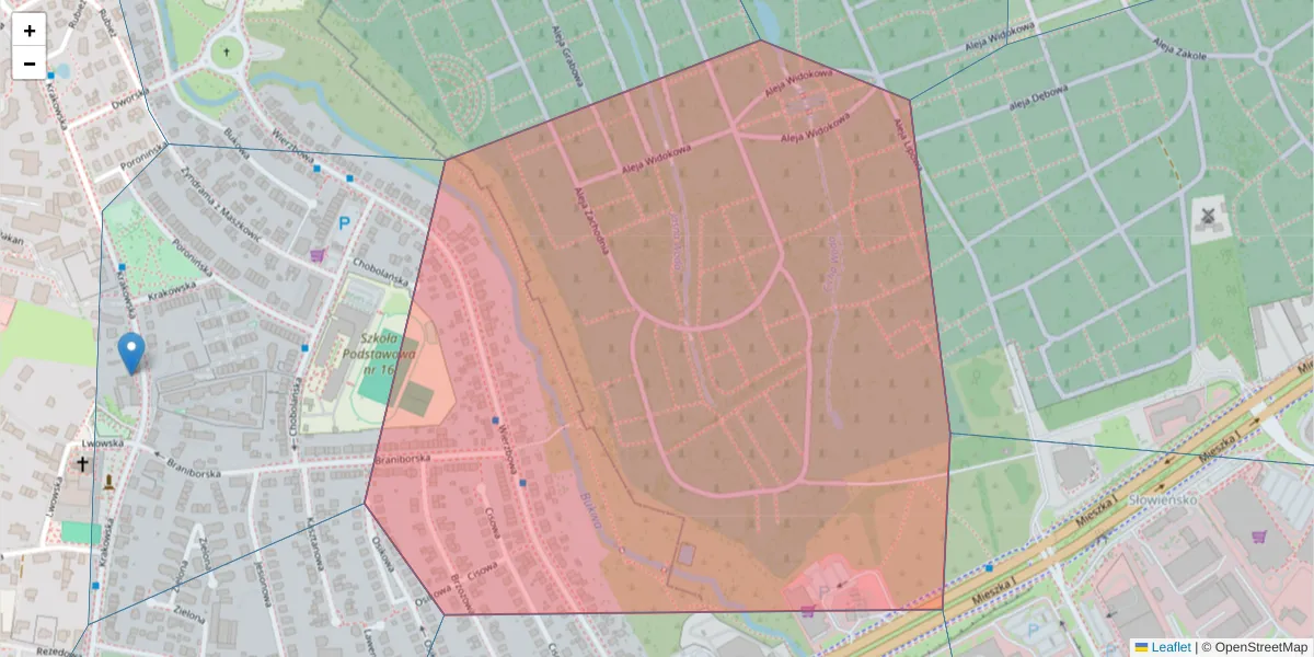 Szczegółowa mapa kodu pocztowego 71-014 z granicami, sąsiednimi kodami pocztowymi i urzędami pocztowymi