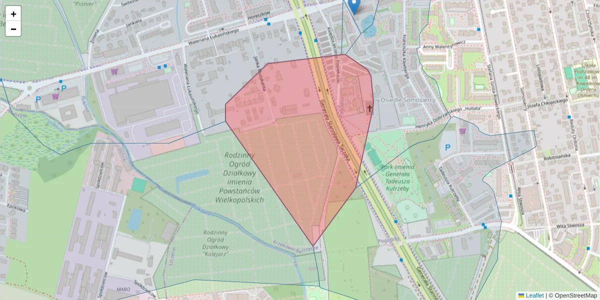 Szczegółowa mapa kodu pocztowego 71-214 z granicami, sąsiednimi kodami pocztowymi i urzędami pocztowymi