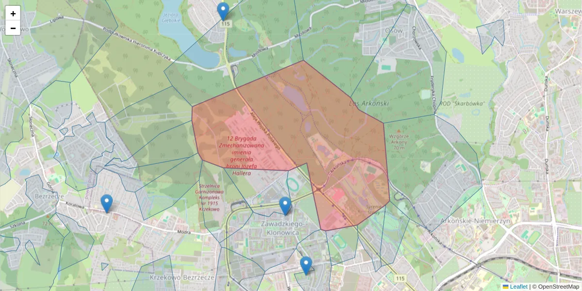 Szczegółowa mapa kodu pocztowego 71-256 z granicami, sąsiednimi kodami pocztowymi i urzędami pocztowymi