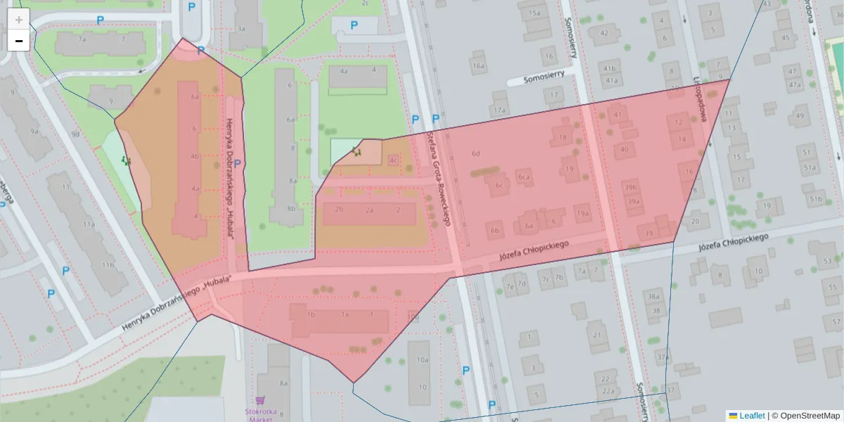 Szczegółowa mapa kodu pocztowego 71-298 z granicami, sąsiednimi kodami pocztowymi i urzędami pocztowymi