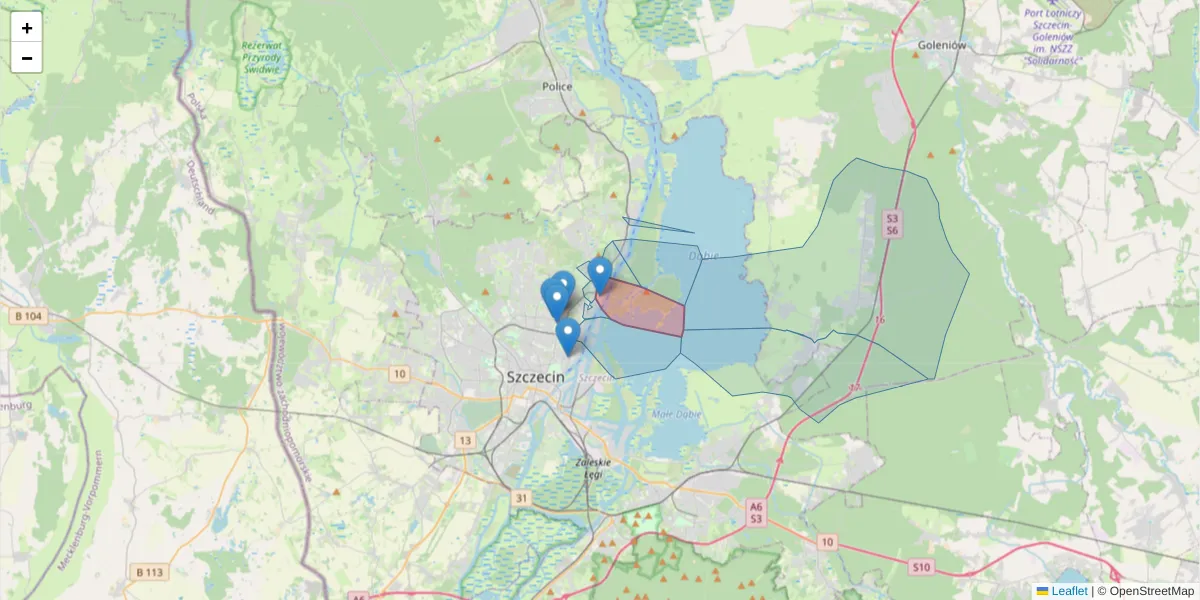 Szczegółowa mapa kodu pocztowego 71-730 z granicami, sąsiednimi kodami pocztowymi i urzędami pocztowymi