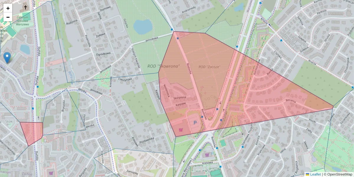 Szczegółowa mapa kodu pocztowego 71-771 z granicami, sąsiednimi kodami pocztowymi i urzędami pocztowymi