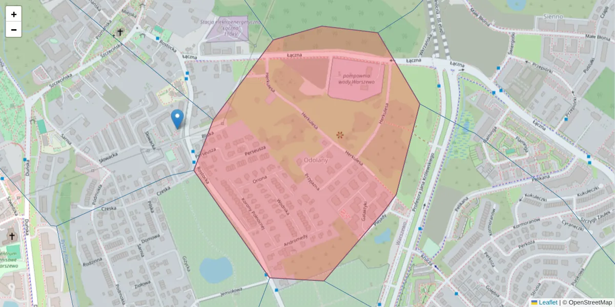 Szczegółowa mapa kodu pocztowego 71-781 z granicami, sąsiednimi kodami pocztowymi i urzędami pocztowymi