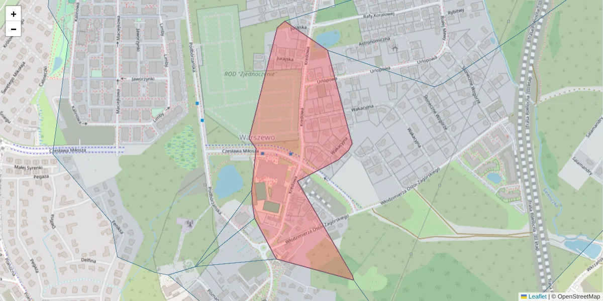 Szczegółowa mapa kodu pocztowego 71-783 z granicami, sąsiednimi kodami pocztowymi i urzędami pocztowymi