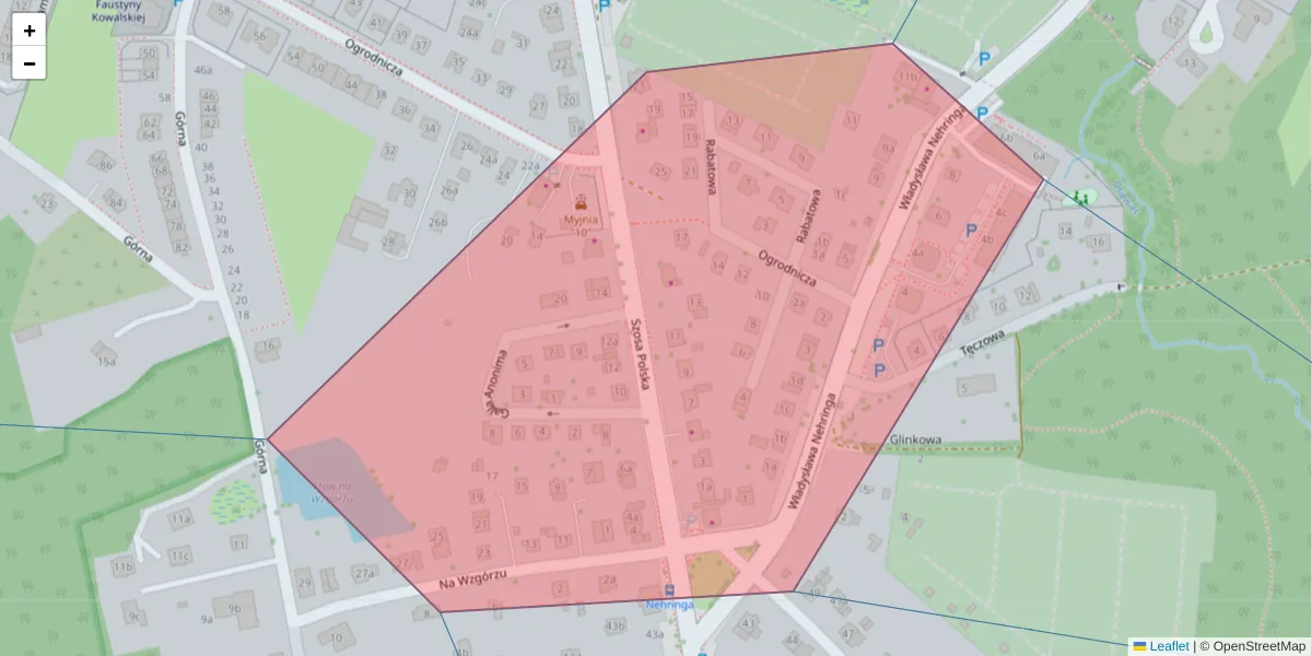 Szczegółowa mapa kodu pocztowego 71-823 z granicami, sąsiednimi kodami pocztowymi i urzędami pocztowymi