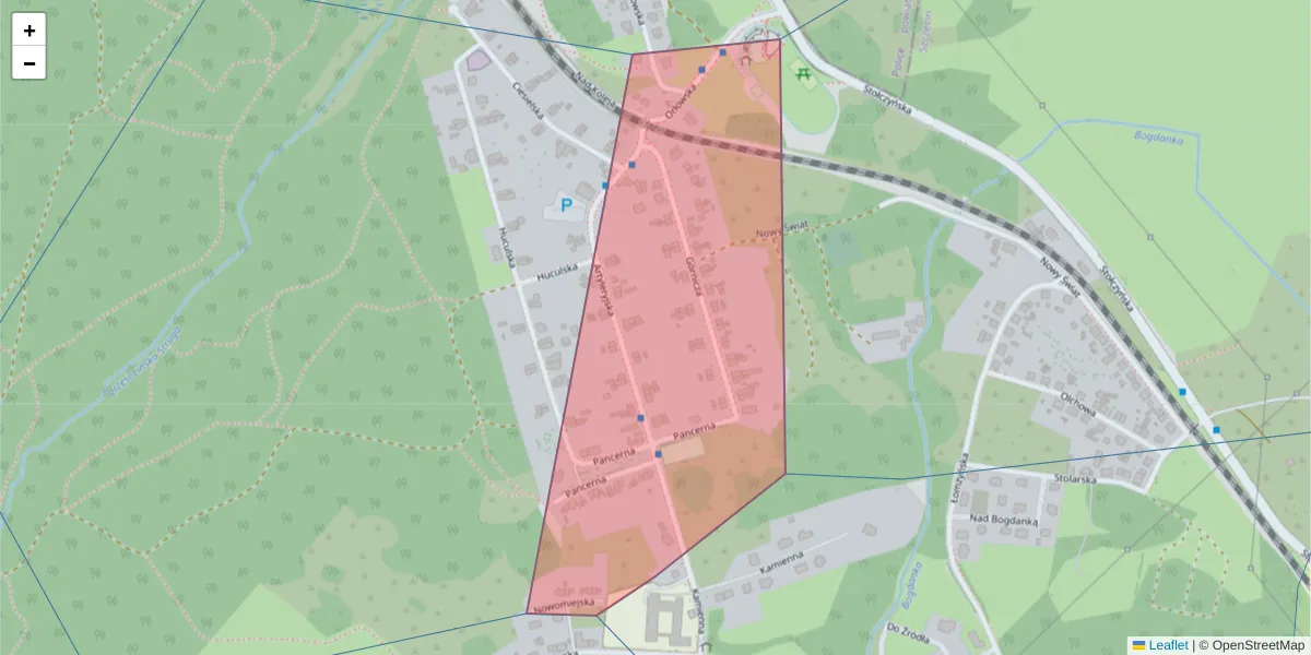 Szczegółowa mapa kodu pocztowego 71-891 z granicami, sąsiednimi kodami pocztowymi i urzędami pocztowymi