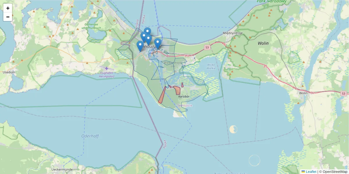 Szczegółowa mapa kodu pocztowego 72-603 z granicami, sąsiednimi kodami pocztowymi i urzędami pocztowymi