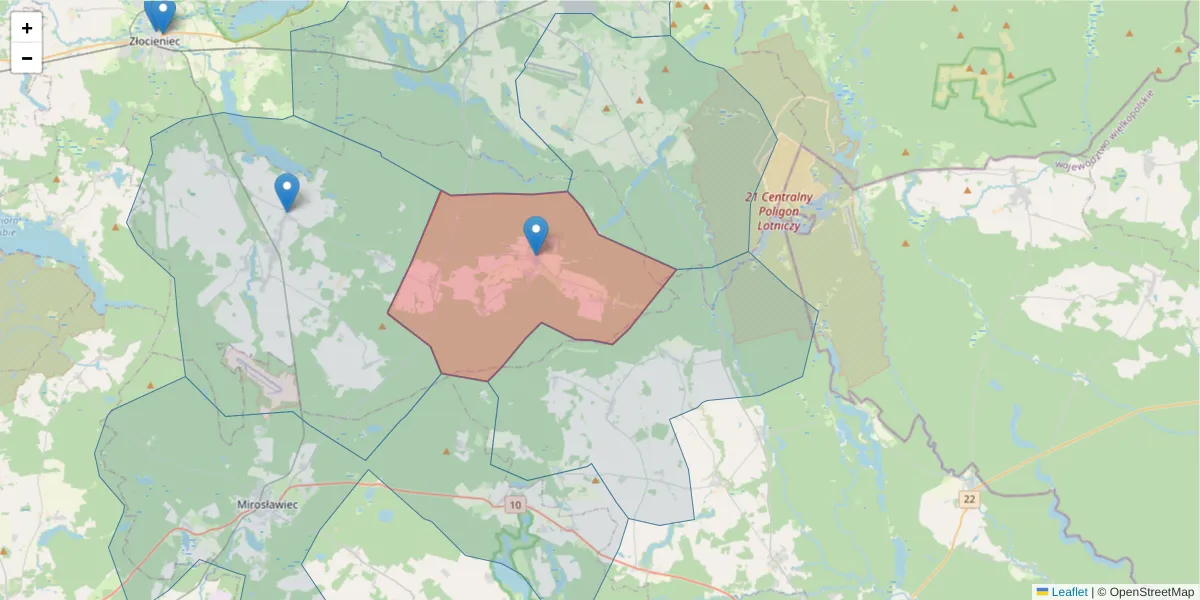 Szczegółowa mapa kodu pocztowego 78-531 z granicami, sąsiednimi kodami pocztowymi i urzędami pocztowymi