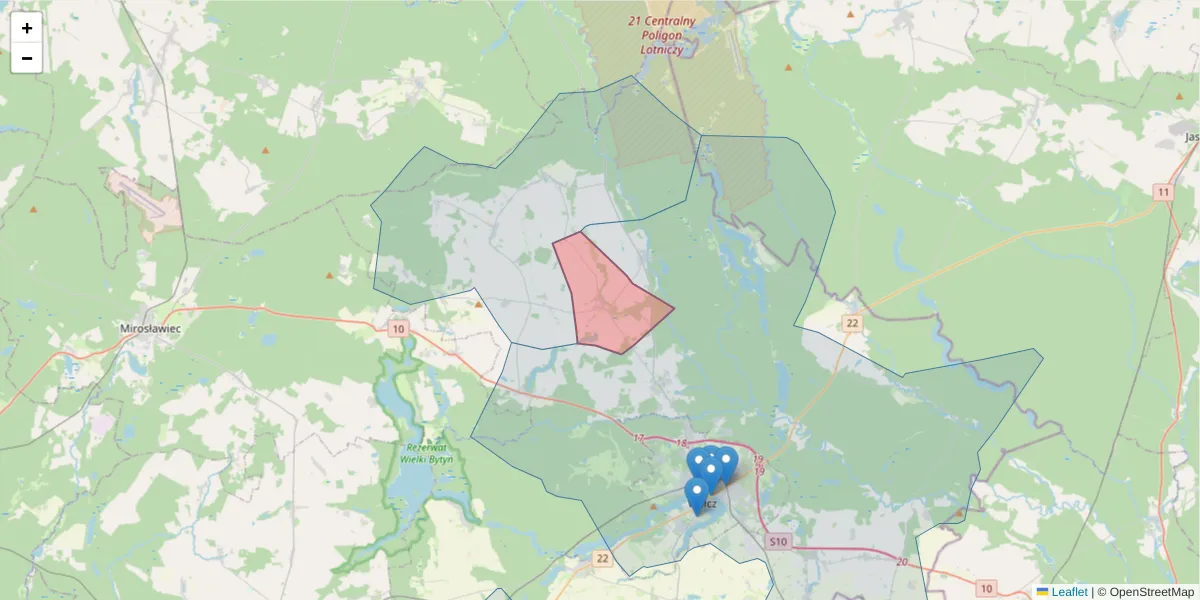 Szczegółowa mapa kodu pocztowego 78-609 z granicami, sąsiednimi kodami pocztowymi i urzędami pocztowymi