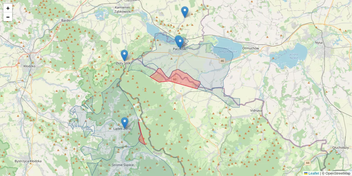 Szczegółowa mapa kodu pocztowego 79070 z granicami, sąsiednimi kodami pocztowymi i urzędami pocztowymi