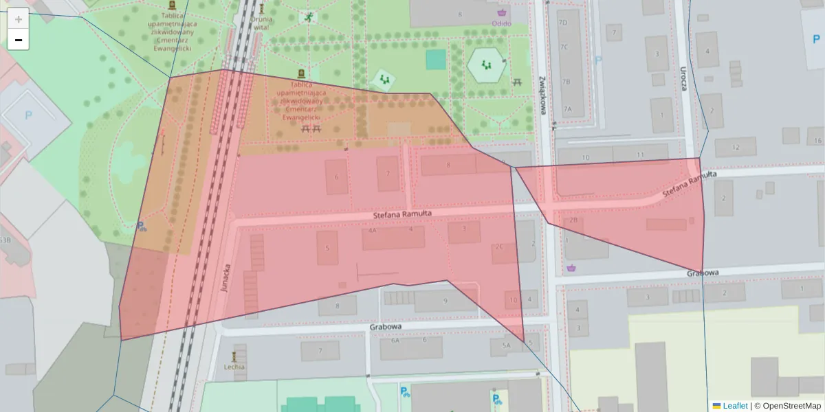 Szczegółowa mapa kodu pocztowego 80-061 z granicami, sąsiednimi kodami pocztowymi i urzędami pocztowymi
