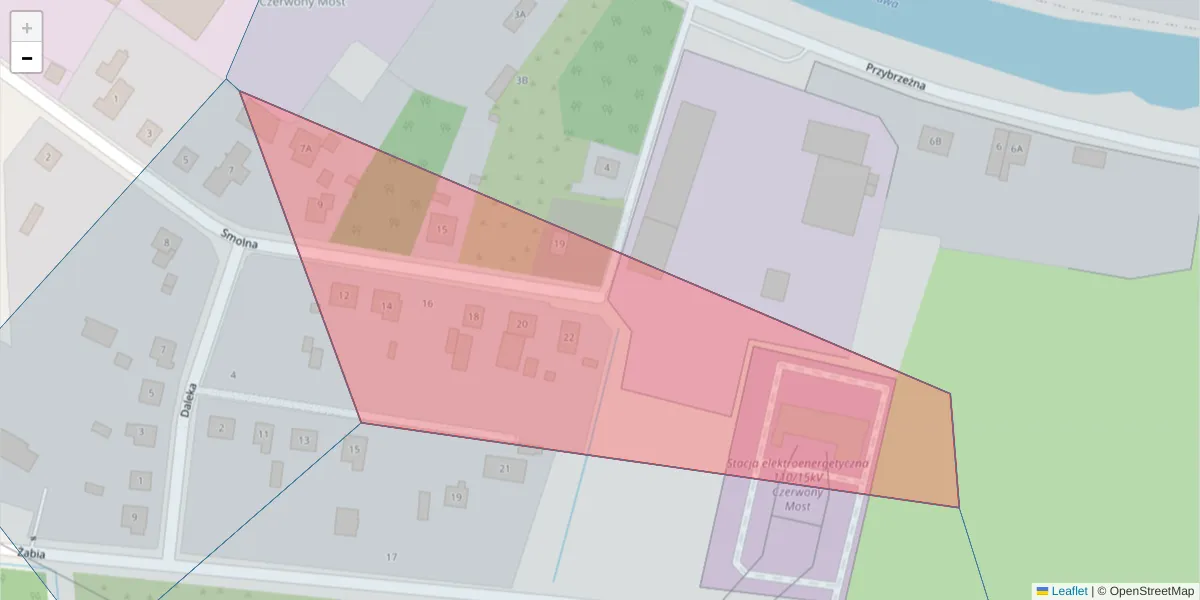 Szczegółowa mapa kodu pocztowego 80-075 z granicami, sąsiednimi kodami pocztowymi i urzędami pocztowymi