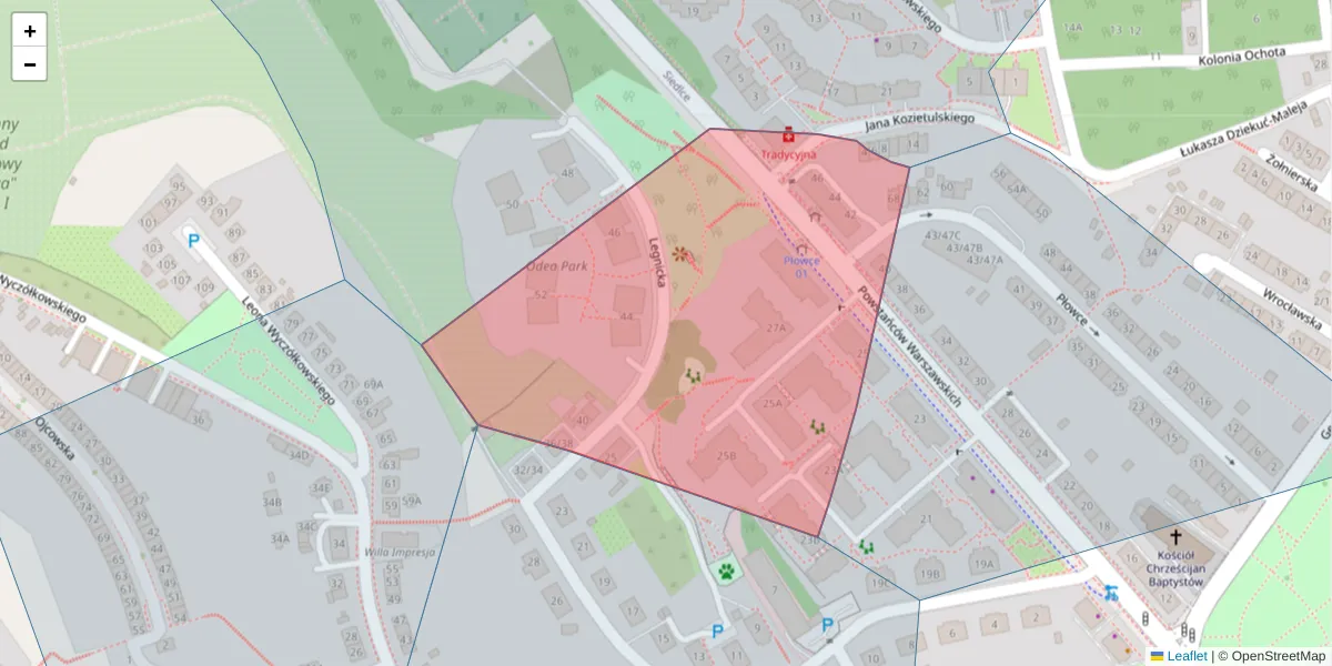 Szczegółowa mapa kodu pocztowego 80-152 z granicami, sąsiednimi kodami pocztowymi i urzędami pocztowymi