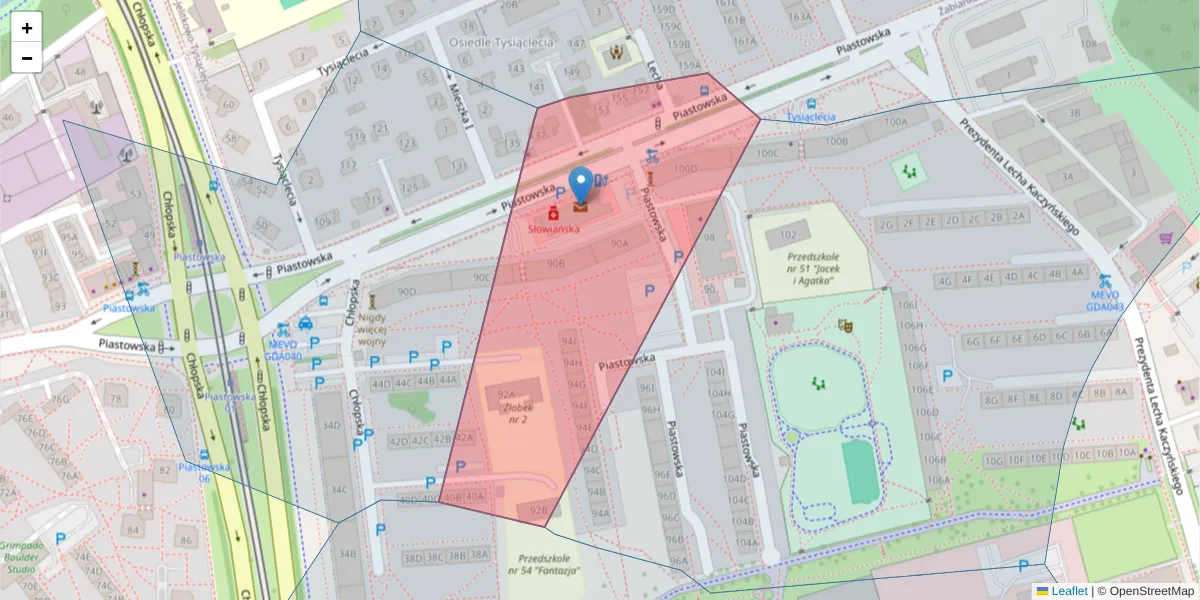 Szczegółowa mapa kodu pocztowego 80-329 z granicami, sąsiednimi kodami pocztowymi i urzędami pocztowymi