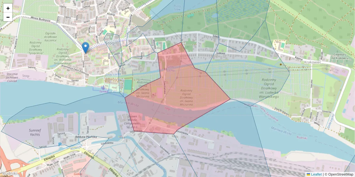 Szczegółowa mapa kodu pocztowego 80-634 z granicami, sąsiednimi kodami pocztowymi i urzędami pocztowymi